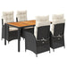 Set mobilier de grădină cu perne, 5 piese, negru, poliratan - WALTI WALTI