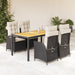 Set mobilier de grădină cu perne, 5 piese, negru, poliratan - WALTI WALTI
