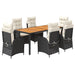 Set mobilier de grădină cu perne, 7 piese, negru, poliratan - WALTI WALTI