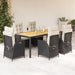 Set mobilier de grădină cu perne, 7 piese, negru, poliratan - WALTI WALTI