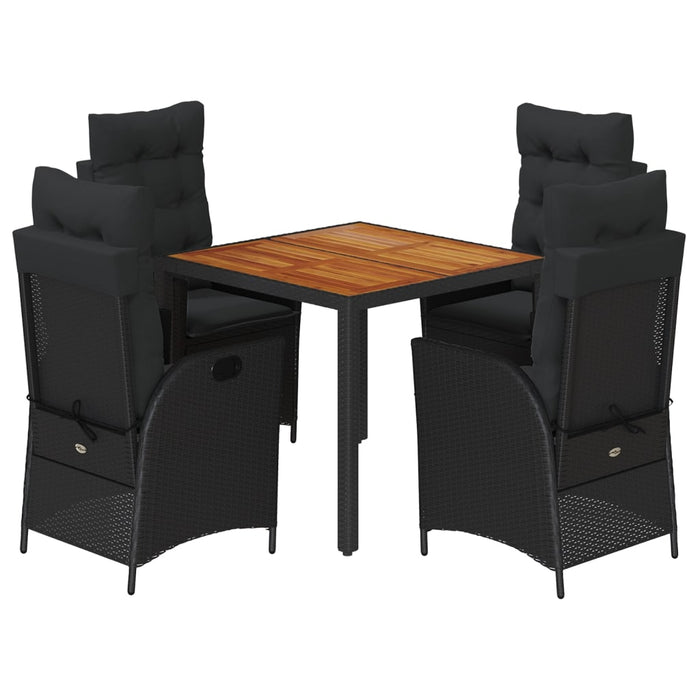 Set mobilier de grădină cu perne, 5 piese, negru, poliratan - WALTI WALTI