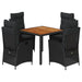 Set mobilier de grădină cu perne, 5 piese, negru, poliratan - WALTI WALTI