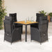 Set mobilier de grădină cu perne, 5 piese, negru, poliratan - WALTI WALTI