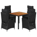 Set mobilier de grădină cu perne, 5 piese, negru, poliratan - WALTI WALTI