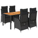 Set mobilier de grădină cu perne, 5 piese, negru, poliratan - WALTI WALTI