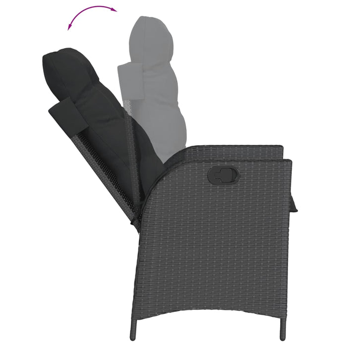 Set mobilier de grădină cu perne, 5 piese, negru, poliratan - WALTI WALTI