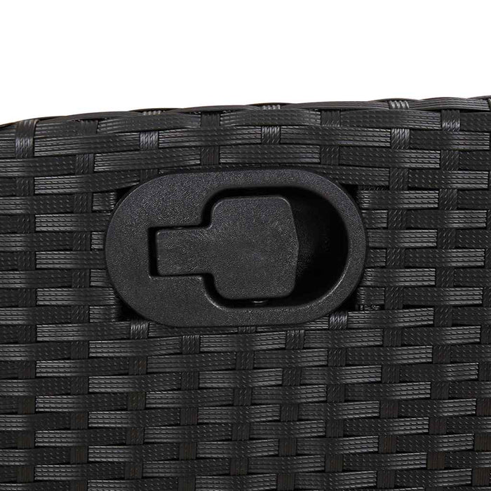 Set mobilier de grădină cu perne, 7 piese, negru, poliratan WALTI