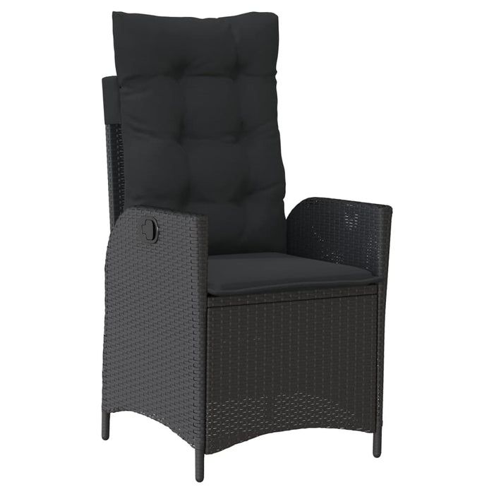Set mobilier de grădină cu perne, 7 piese, negru, poliratan WALTI