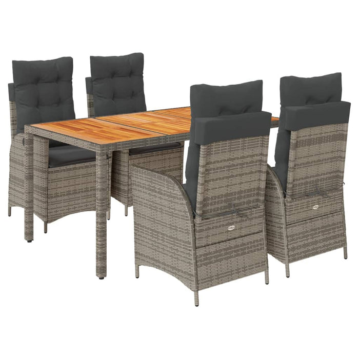 Set mobilier de grădină cu perne, 5 piese, gri, poliratan WALTI