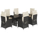 Set mobilier de grădină cu perne, 7 piese, negru, poliratan - WALTI WALTI