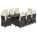 Set mobilier de grădină cu perne, 9 piese, negru, poliratan - WALTI WALTI