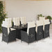 Set mobilier de grădină cu perne, 9 piese, negru, poliratan - WALTI WALTI