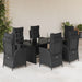 Set mobilier de grădină cu perne, 7 piese, negru, poliratan - WALTI WALTI