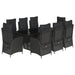 Set mobilier de grădină cu perne, 9 piese, negru, poliratan - WALTI WALTI