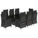 Set mobilier de grădină cu perne, 9 piese, negru, poliratan - WALTI WALTI