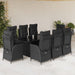 Set mobilier de grădină cu perne, 9 piese, negru, poliratan - WALTI WALTI