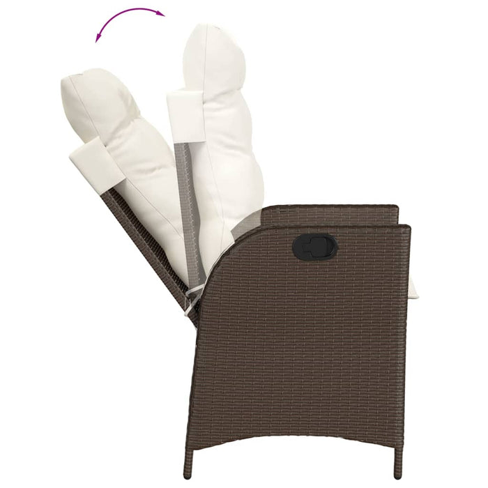Set mobilier de grădină cu perne, 9 piese, maro, poliratan - WALTI WALTI