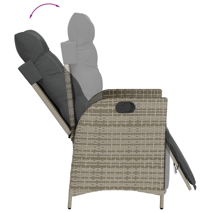 Set mobilier grădină cu perne, 9 piese, gri, poliratan WALTI