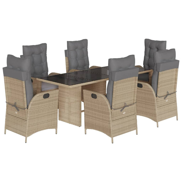 Set mobilier pentru grădină, 7 piese, cu perne, bej, poliratan - WALTI WALTI
