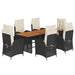 Set mobilier de grădină cu perne, 7 piese, negru, poliratan - WALTI WALTI