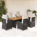 Set mobilier de grădină cu perne, 7 piese, negru, poliratan - WALTI WALTI