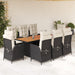 Set mobilier de grădină cu perne, 9 piese, negru, poliratan - WALTI WALTI