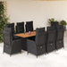 Set mobilier de grădină cu perne, 9 piese, negru, poliratan - WALTI WALTI
