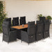 Set mobilier de grădină cu perne, 9 piese, negru, poliratan - WALTI WALTI