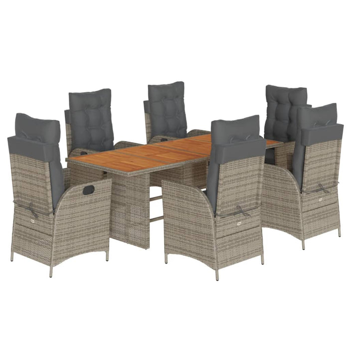 Set mobilier de grădină cu perne, 7 piese, gri, poliratan - WALTI WALTI