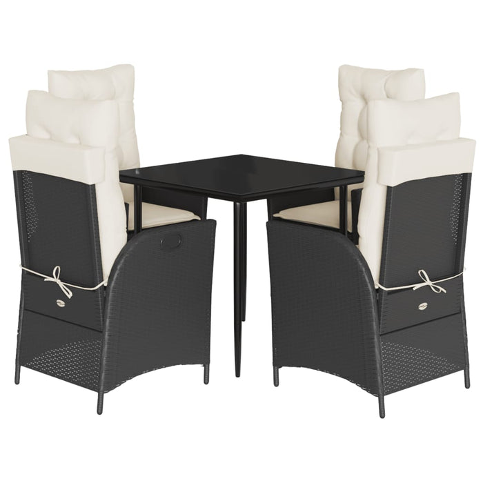 Set mobilier de grădină cu perne, 5 piese, negru, poliratan - WALTI WALTI
