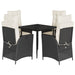 Set mobilier de grădină cu perne, 5 piese, negru, poliratan - WALTI WALTI