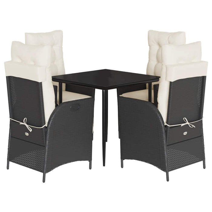 Set mobilier de grădină cu perne, 5 piese, negru, poliratan - WALTI WALTI