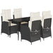 Set mobilier de grădină cu perne, 5 piese, negru, poliratan - WALTI WALTI