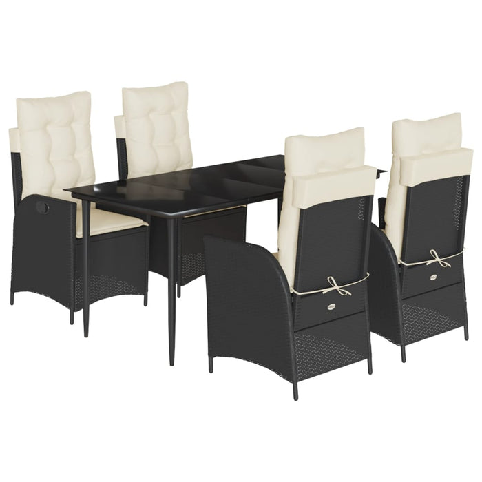 Set mobilier de grădină cu perne, 5 piese, negru, poliratan - WALTI WALTI