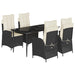 Set mobilier de grădină cu perne, 5 piese, negru, poliratan - WALTI WALTI