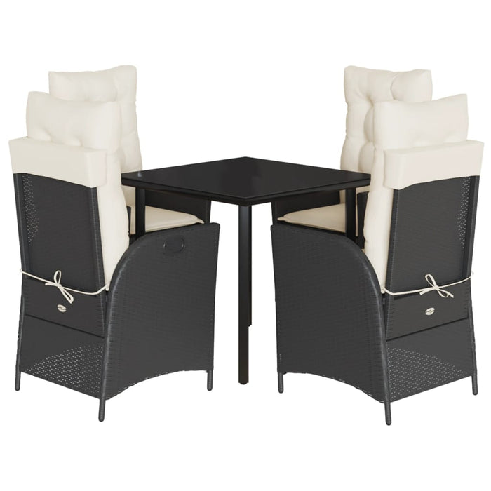 Set mobilier de grădină cu perne, 5 piese, negru, poliratan - WALTI WALTI
