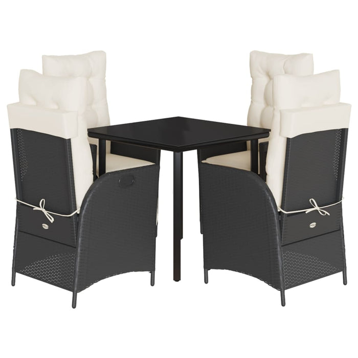 Set mobilier de grădină cu perne, 5 piese, negru, poliratan - WALTI WALTI