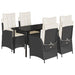 Set mobilier de grădină cu perne, 5 piese, negru, poliratan - WALTI WALTI