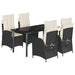 Set mobilier de grădină cu perne, 5 piese, negru, poliratan - WALTI WALTI