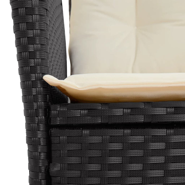 Set mobilier de grădină cu perne, 5 piese, negru, poliratan - WALTI WALTI