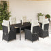 Set mobilier de grădină cu perne, 7 piese, negru, poliratan - WALTI WALTI