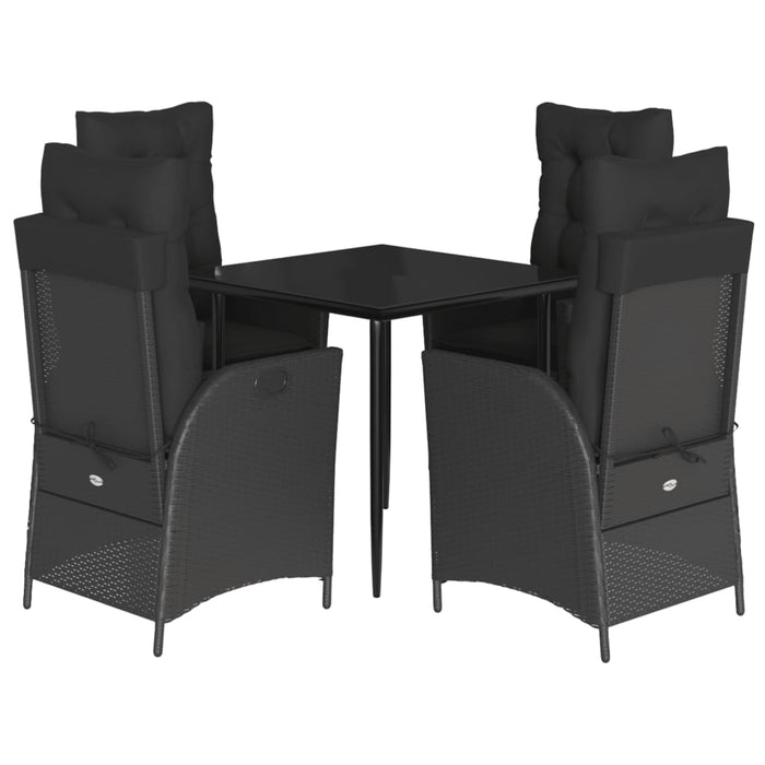 Set mobilier de grădină cu perne, 5 piese, negru, poliratan - WALTI WALTI