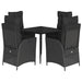 Set mobilier de grădină cu perne, 5 piese, negru, poliratan - WALTI WALTI
