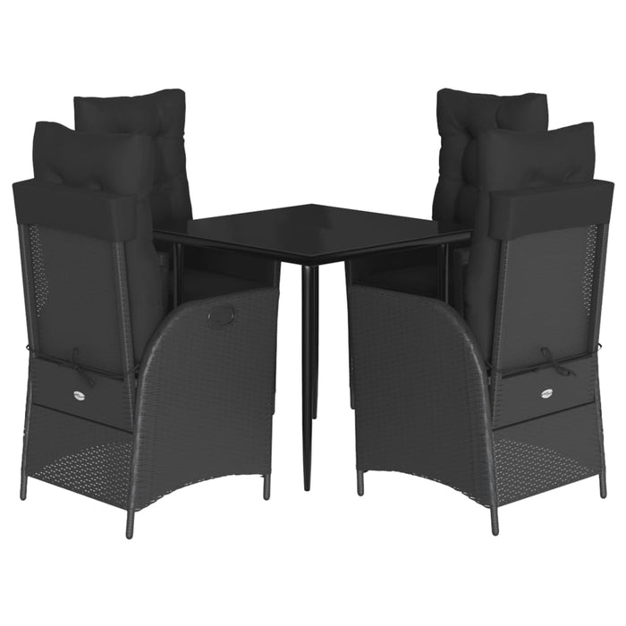 Set mobilier de grădină cu perne, 5 piese, negru, poliratan - WALTI WALTI