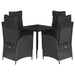 Set mobilier de grădină cu perne, 5 piese, negru, poliratan - WALTI WALTI