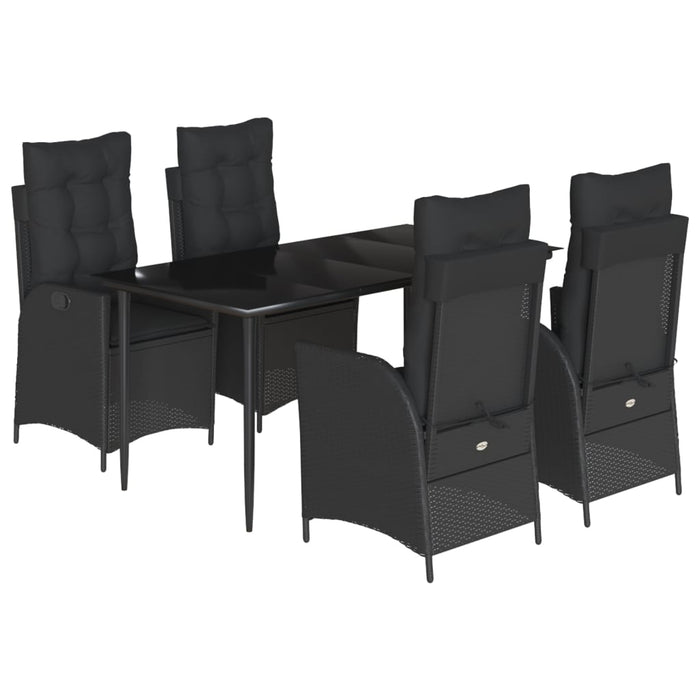 Set mobilier de grădină cu perne, 5 piese, negru, poliratan - WALTI WALTI