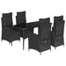 Set mobilier de grădină cu perne, 5 piese, negru, poliratan - WALTI WALTI