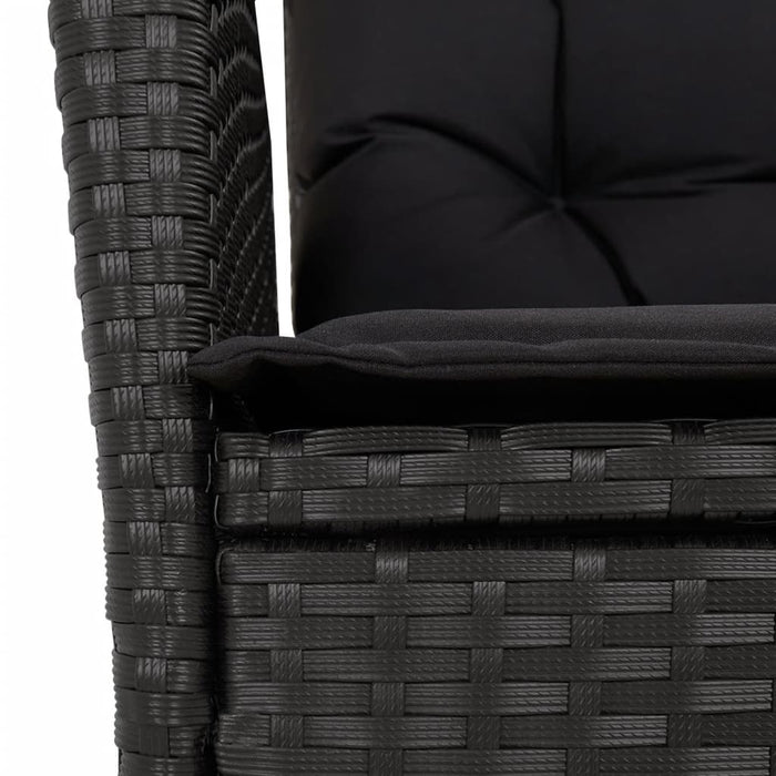 Set mobilier de grădină cu perne, 7 piese, negru, poliratan - WALTI WALTI