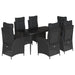 Set mobilier de grădină cu perne, 7 piese, negru, poliratan - WALTI WALTI