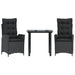 Set mobilier de grădină cu perne, 3 piese, negru, poliratan - WALTI WALTI